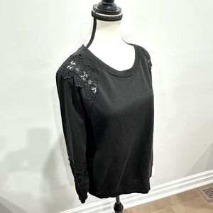 Black Embellished Sweatshirt